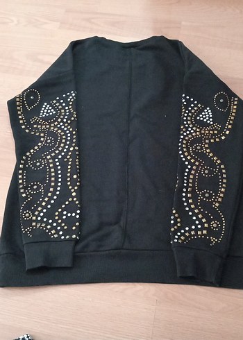 Siyah Payetli Kadın Sweatshirt - Görsel 4