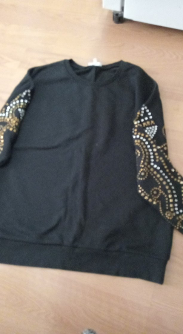 Siyah Payetli Kadın Sweatshirt - Görsel 2