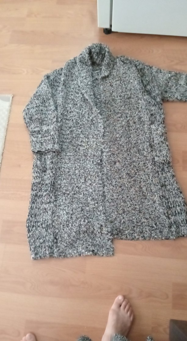 Kadın Gri Uzun Triko Hırka - Görsel 2