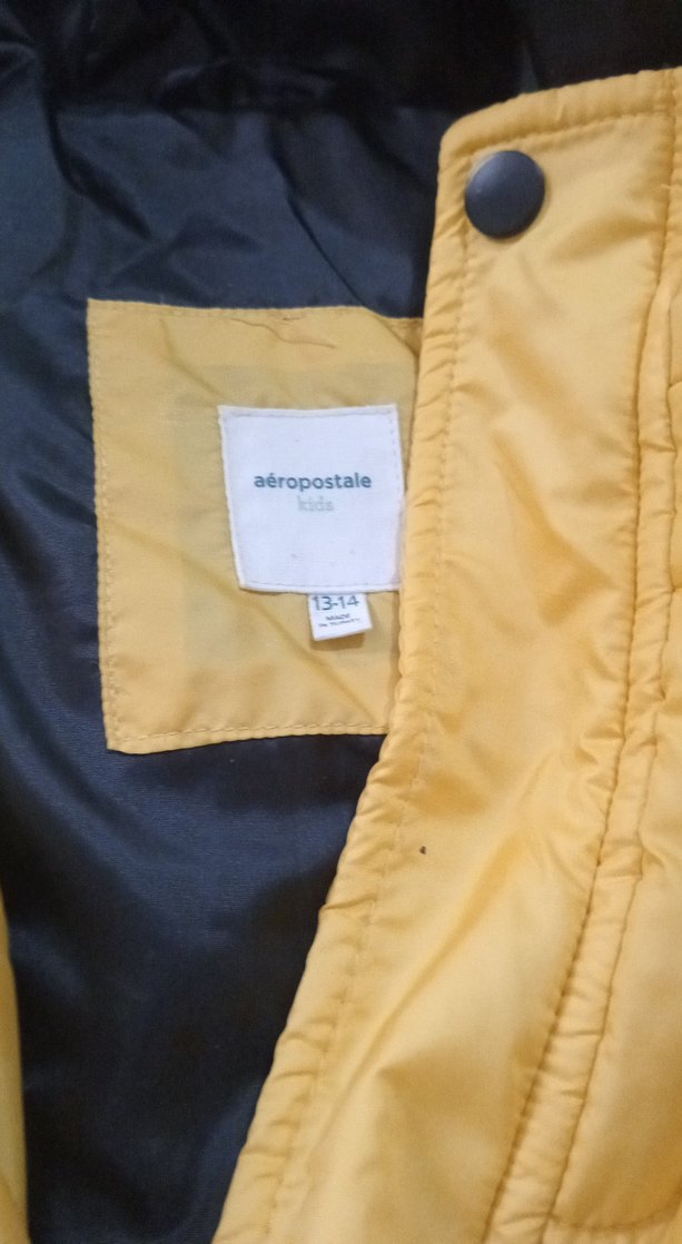 Sarı Kapüşonlu Düğmeli Erkek Mont - Görsel 3