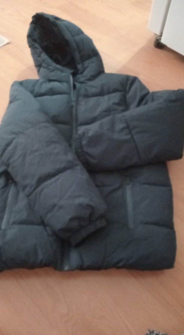 Siyah Kadın Midi Kaban Kapüşonlu Fermuarlı - Görsel 2