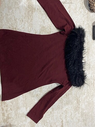 Zara Kayık yaka bordo kazak