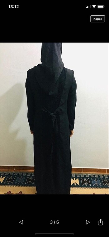l Beden Siyah tesettür gece elbisesi