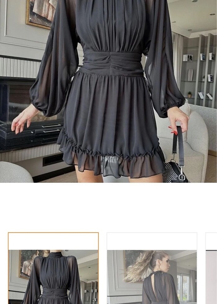 Sırt dekolte elbise - Görsel 2