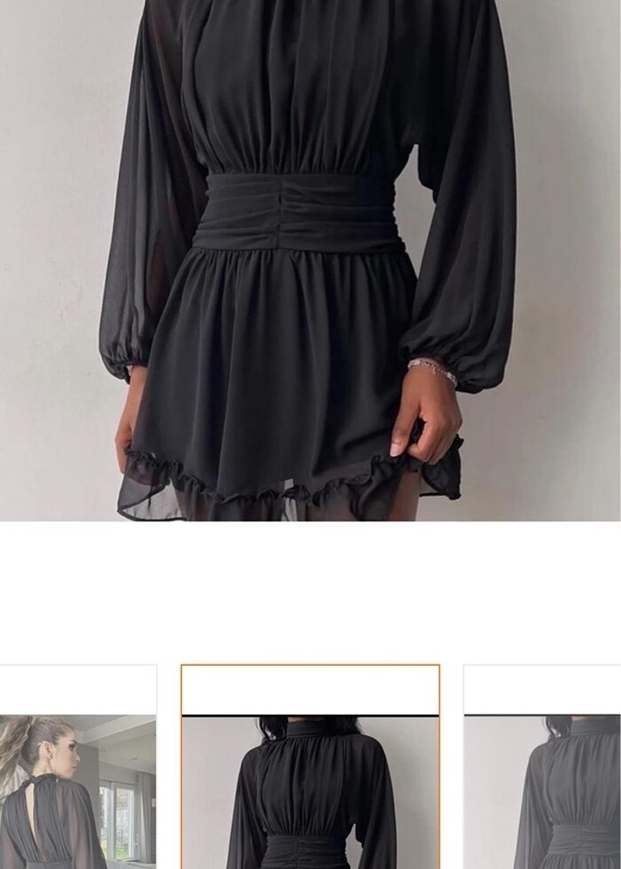 Sırt dekolte elbise - Görsel 3