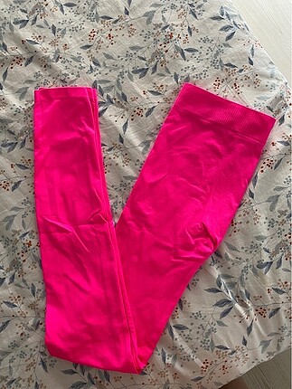 Neon pembe dikişsiz tayt