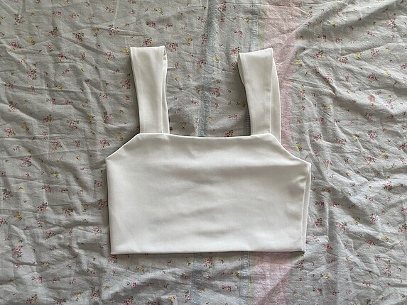 Lamodemapass beyaz kalın askılı crop top