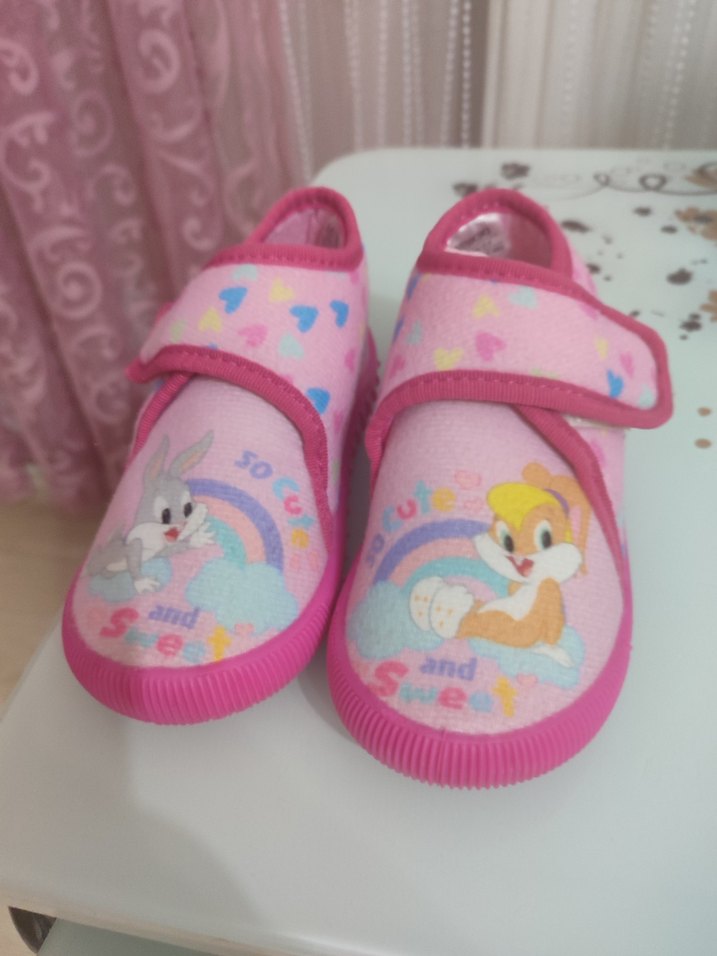 Kız Çocuk Pembe Baskılı Sıcak Terlik - Görsel 2