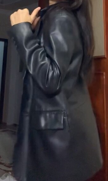 s Beden siyah Renk deri blazer ceket