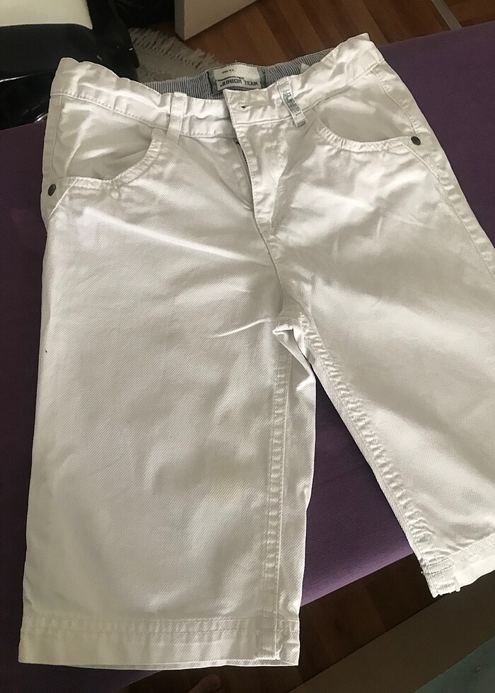 Beyaz gabardin şort - Görsel 2