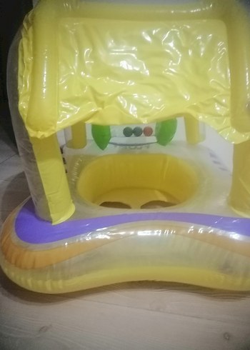 Sarı Bebek Yüzme Simidi Gölgelikli - Görsel 4