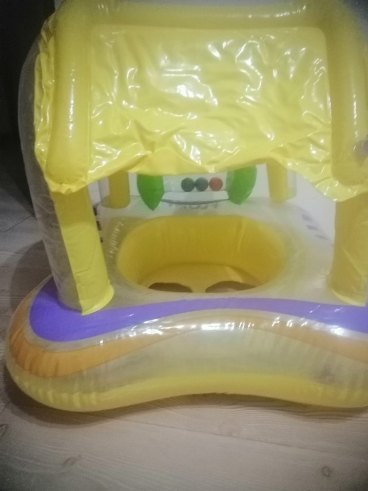 Sarı Bebek Yüzme Simidi Gölgelikli - Görsel 4