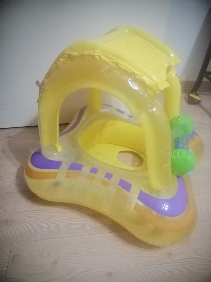 Sarı Bebek Yüzme Simidi Gölgelikli - Görsel 3