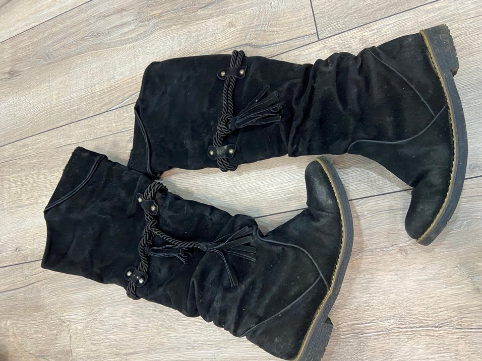 Siyah Süet Püsküllü Kadın Çizme - Görsel 5