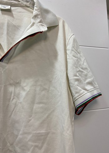 Erkek Beyaz Polo yaka Tişört - Görsel 5