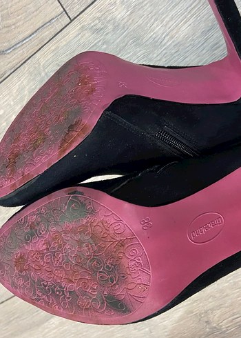 Siyah Süet Kadın Topuklu Bot - Görsel 7