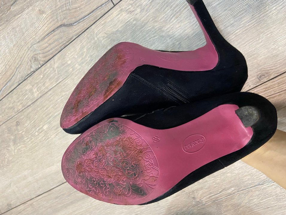 Siyah Süet Kadın Topuklu Bot - Görsel 5