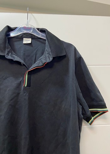 Siyah Düğmeli Erkek Polo Tişört - Görsel 3