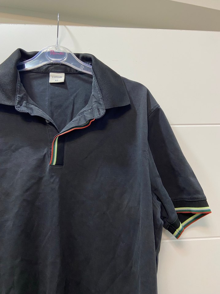 Siyah Düğmeli Erkek Polo Tişört - Görsel 3