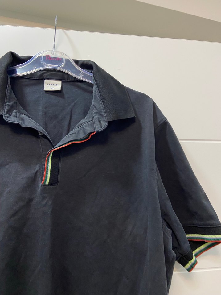 Siyah Düğmeli Erkek Polo Tişört - Görsel 4