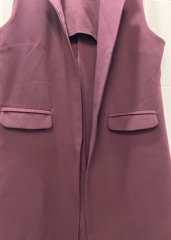 Bordo Kadın Uzun Yelek - Görsel 3