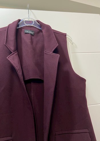 Bordo Kadın Uzun Yelek - Görsel 4