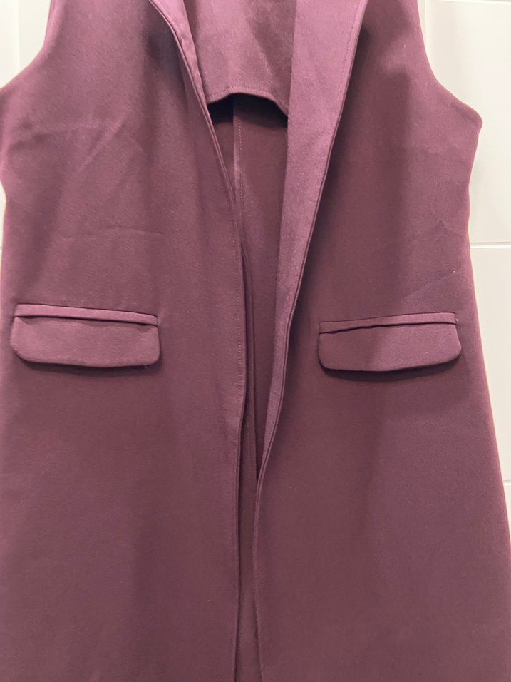 Bordo Kadın Uzun Yelek - Görsel 3