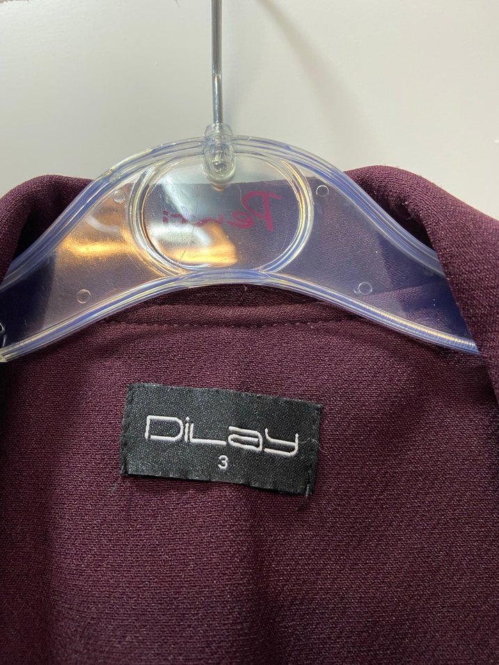 Bordo Kadın Uzun Yelek - Görsel 2