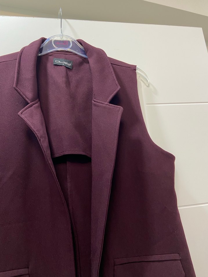 Bordo Kadın Uzun Yelek - Görsel 4