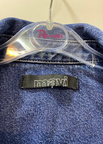 Düğmeli Mavi Denim Kadın Gömlek - Görsel 3