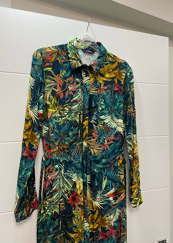 Bohem Çok Renkli Uzun Kollu Uzun Elbise - Görsel 6