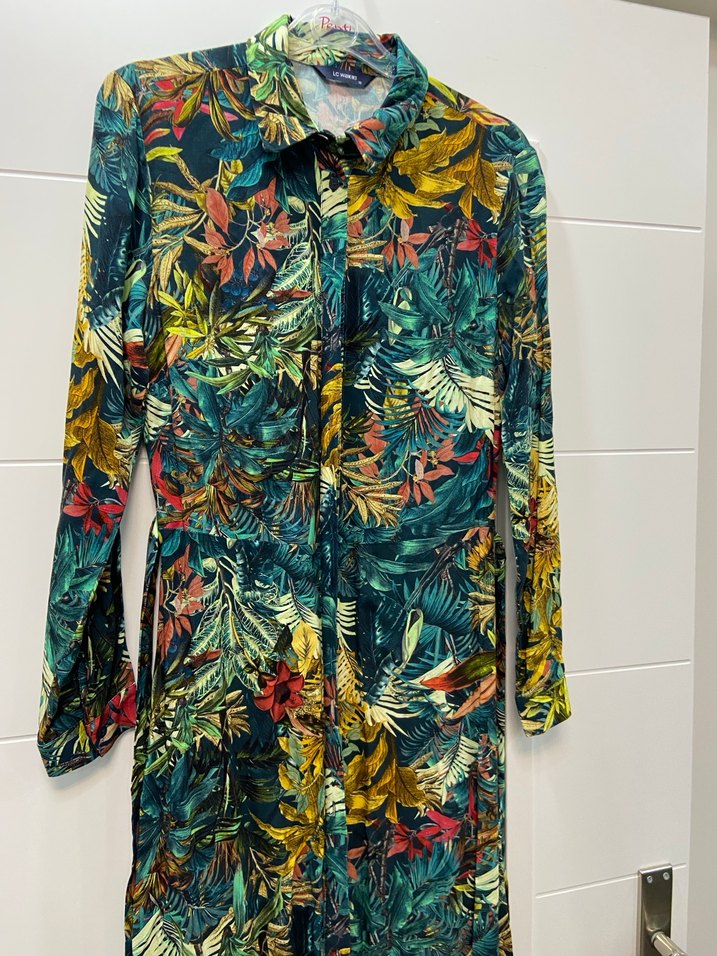 Bohem Çok Renkli Uzun Kollu Uzun Elbise - Görsel 4