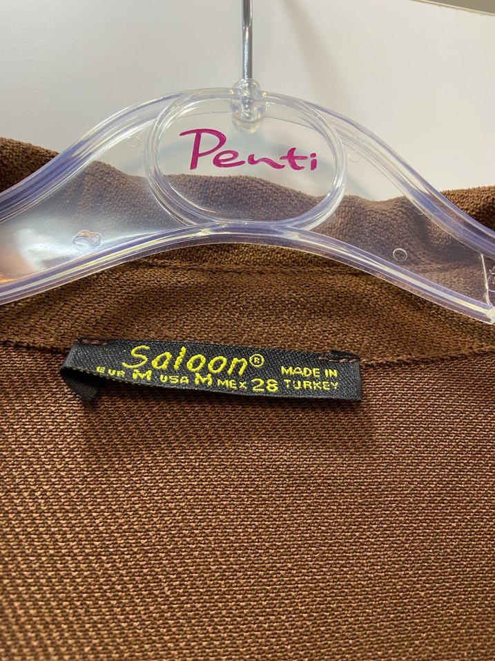 Düğmeli Kahverengi Süet Kadın Gömlek - Görsel 5