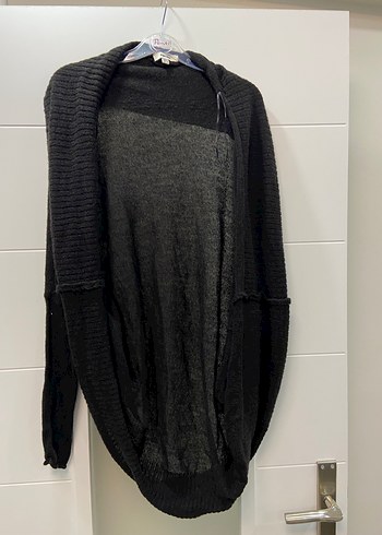 Kadın Siyah Balıkçı Yaka Triko Hırka - Görsel 5