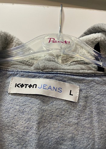 Gri Kapüşonlu Denim Ceket - Görsel 2