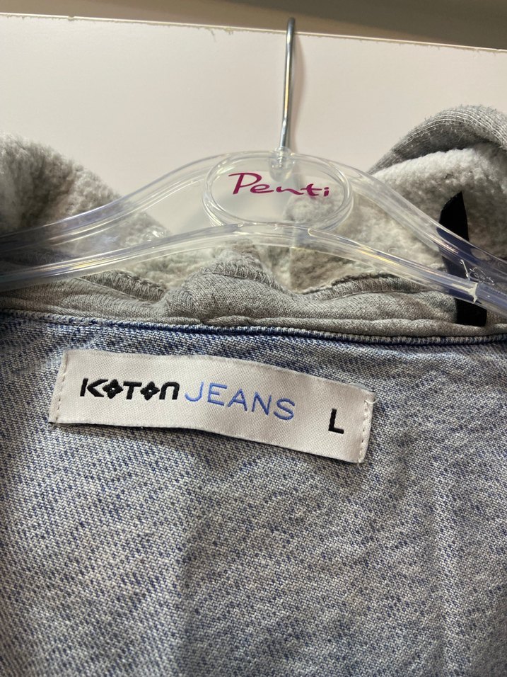 Gri Kapüşonlu Denim Ceket - Görsel 2