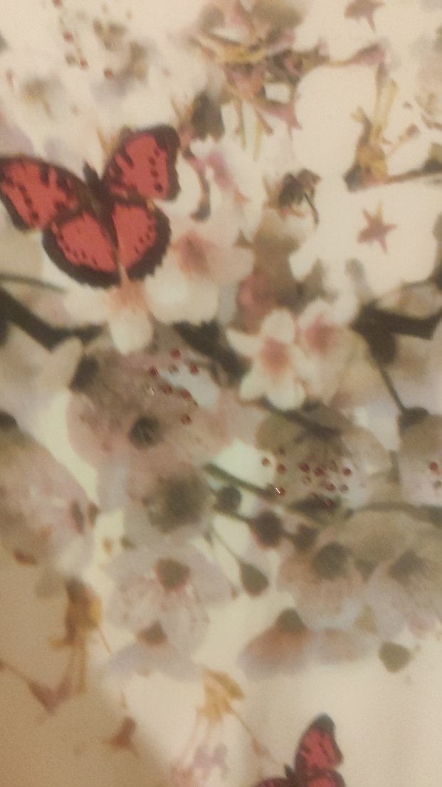 Kelebek Desenli Beyaz Kadın Bluz - Görsel 2