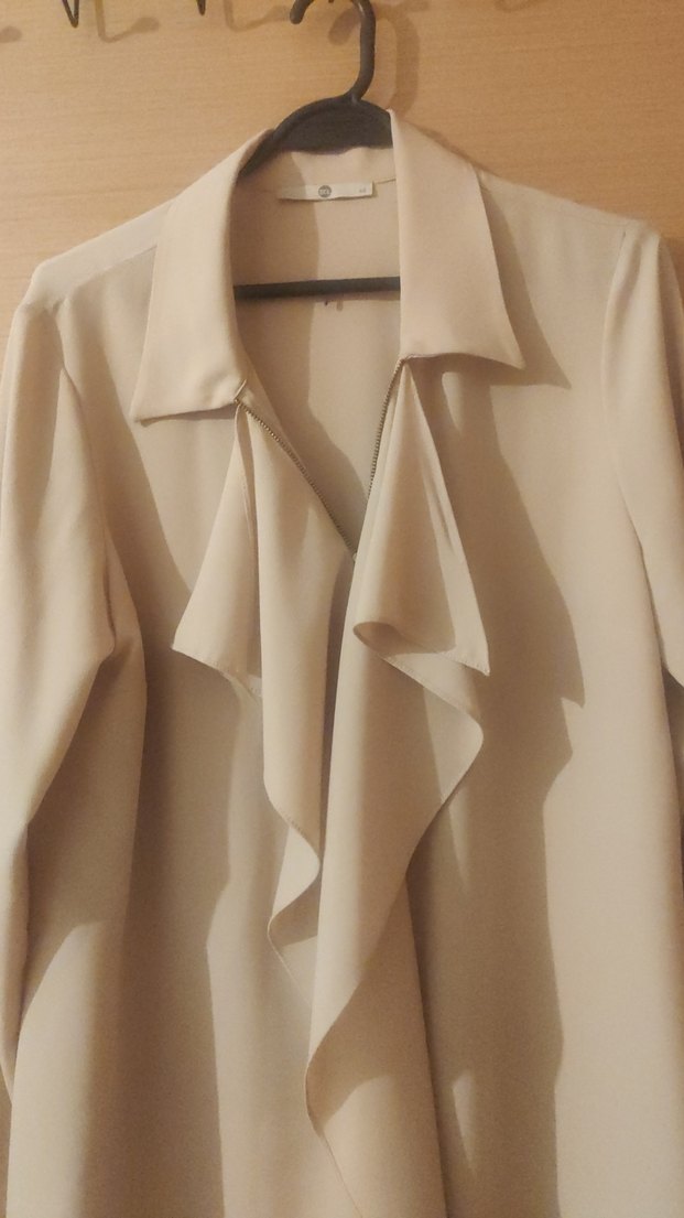 Bej Kadın Uzun Kollu Drapeli Tunik - Görsel 3