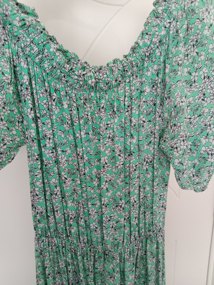 Yeşil Çiçekli Elbise - Görsel 3