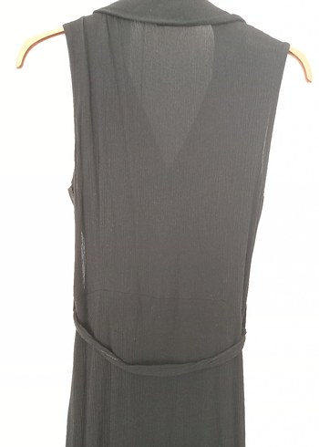 Uzun Siyah Kolsuz Elbise - Görsel 2