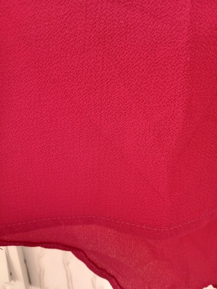 Pembe Kısa Kollu Fırfırlı Nakışlı Bluz - Görsel 5