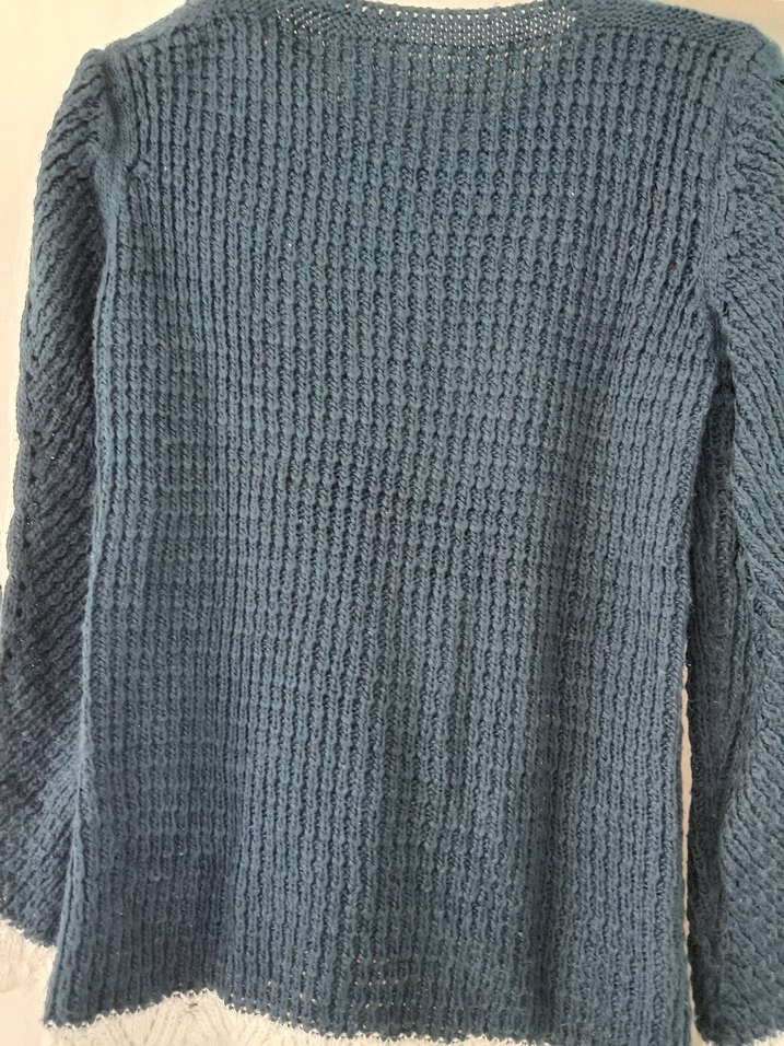 İnci Detaylı Lacivert Bohem Örgü Kazak - Görsel 5