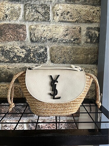 YSL Krem Hasır Çanta