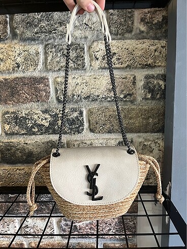 Yves Saint Laurent YSL Krem Hasır Çanta