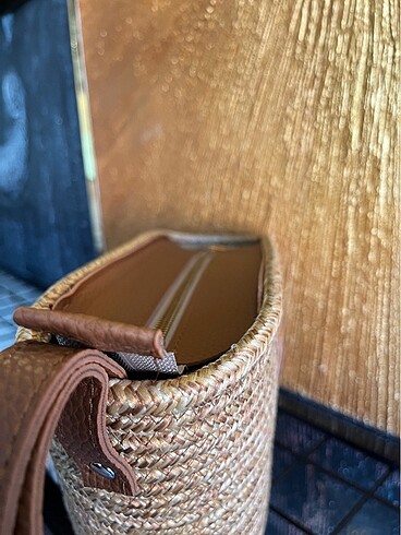Beden Prada Taba Clutch Hasır Çanta