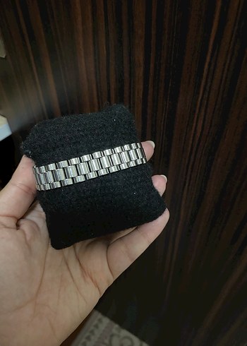  Beden gri Renk Çelik Zincir Detaylı Kalın Bileklik