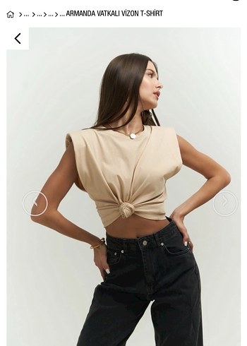 Bej Kadın Kolsuz Basic Tişört - Görsel 6