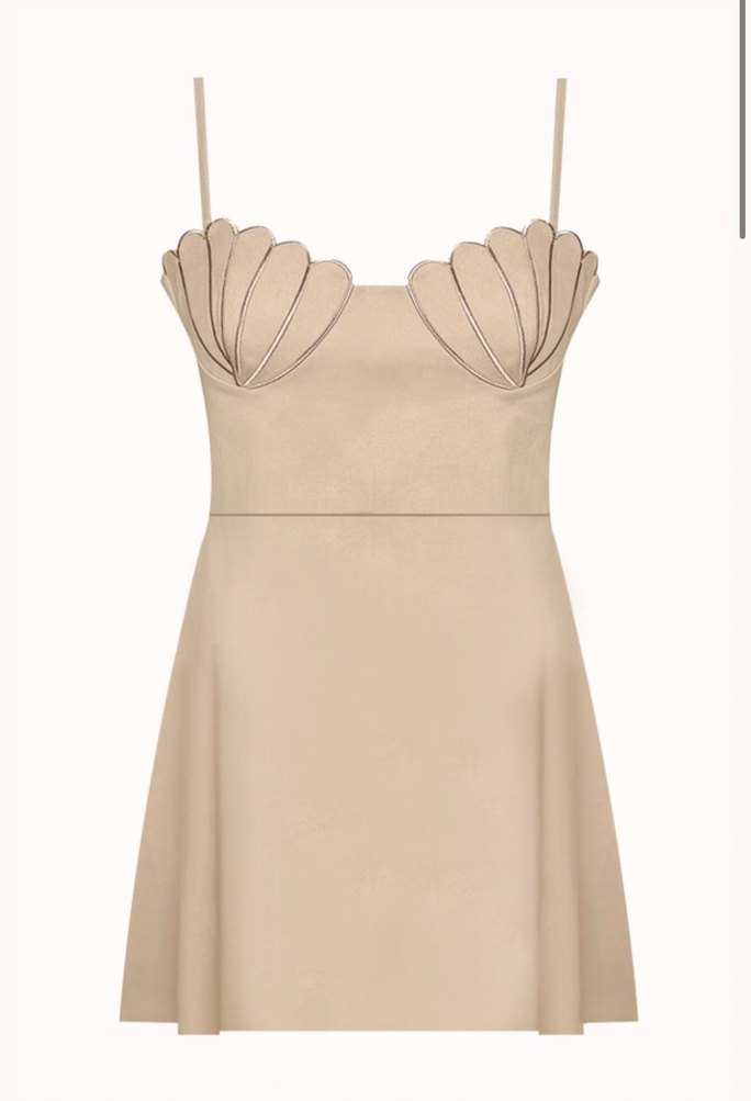 Bej Deri Dantel Detaylı Straplez Büstiyer muun - Görsel 3