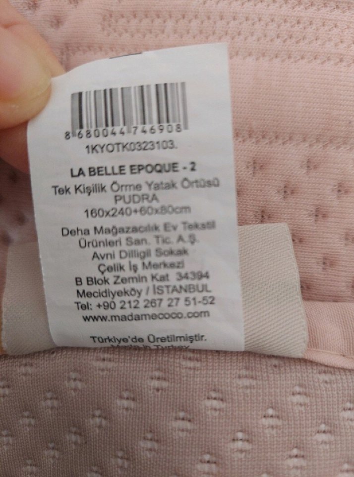 Pudra  ,madame coco Yatak Örtüsü.tek kişilik.çok az kullanıldı - Görsel 3