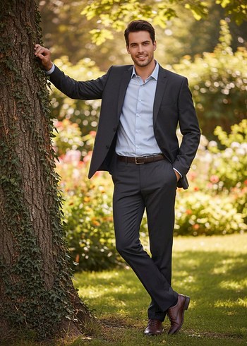 Gri Erkek Ofis Takım Elbise - Görsel 2